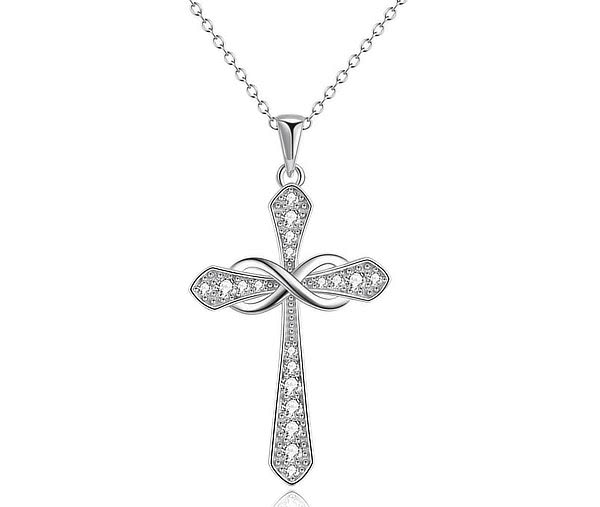 vánoční luxusní náhrdelník kříž
